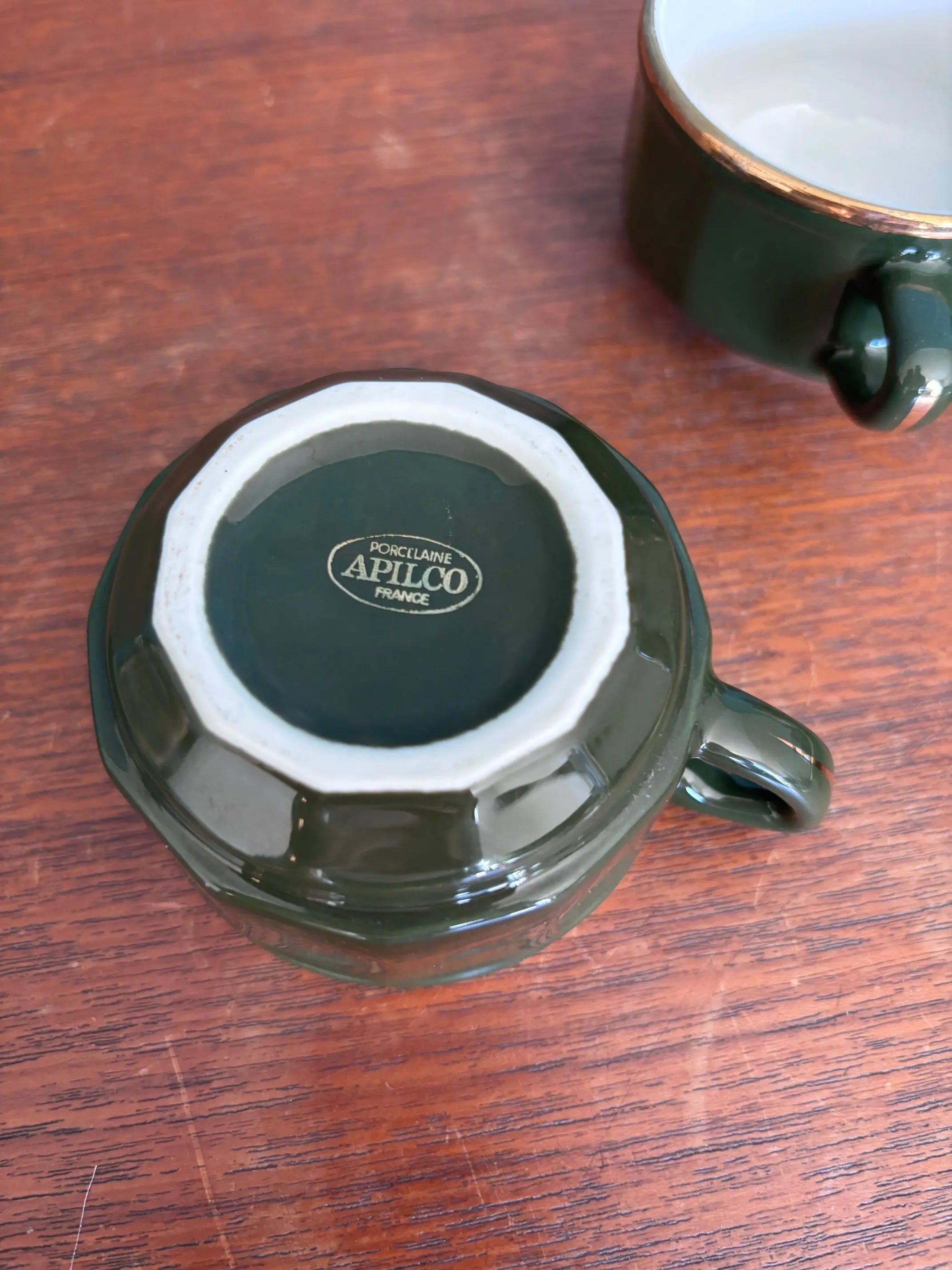 Service à café Apilco Paris, par Deshoulière, double café , porcelaine de France. Antiquités de France