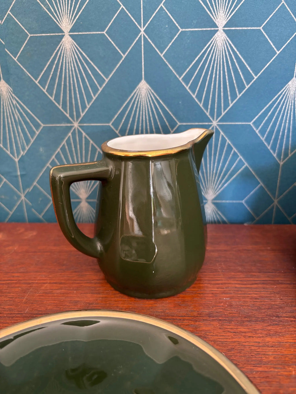 Apilco Paris, par Deshoulière, service à thé ensemble 9 pièces, porcelaine de France Antiquités de France