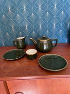 Apilco Paris, par Deshoulière, service à thé ensemble 9 pièces, porcelaine de France Antiquités de France