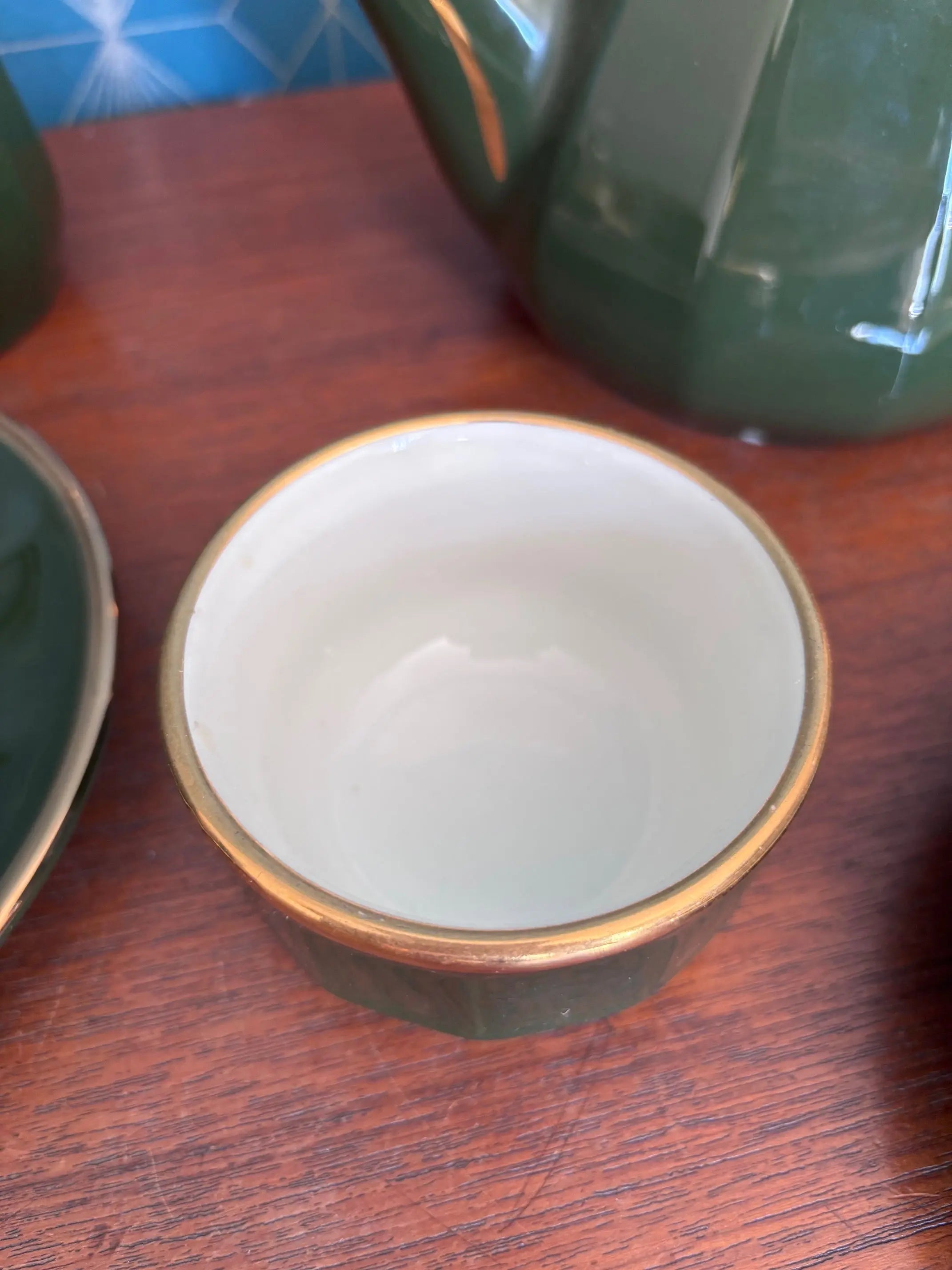 Apilco Paris, par Deshoulière, service à thé ensemble 9 pièces, porcelaine de France Antiquités de France