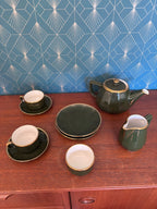 Apilco Paris, par Deshoulière, service à thé ensemble 9 pièces, porcelaine de France Antiquités de France