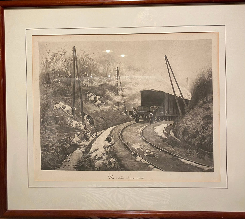 Lithographie signée de la  fin du XIXème, par Gaston Gélibert (1850-1931) Encadrée et sous verre. Antiquités de France