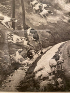 Lithographie signée de la  fin du XIXème, par Gaston Gélibert (1850-1931) Encadrée et sous verre. Antiquités de France