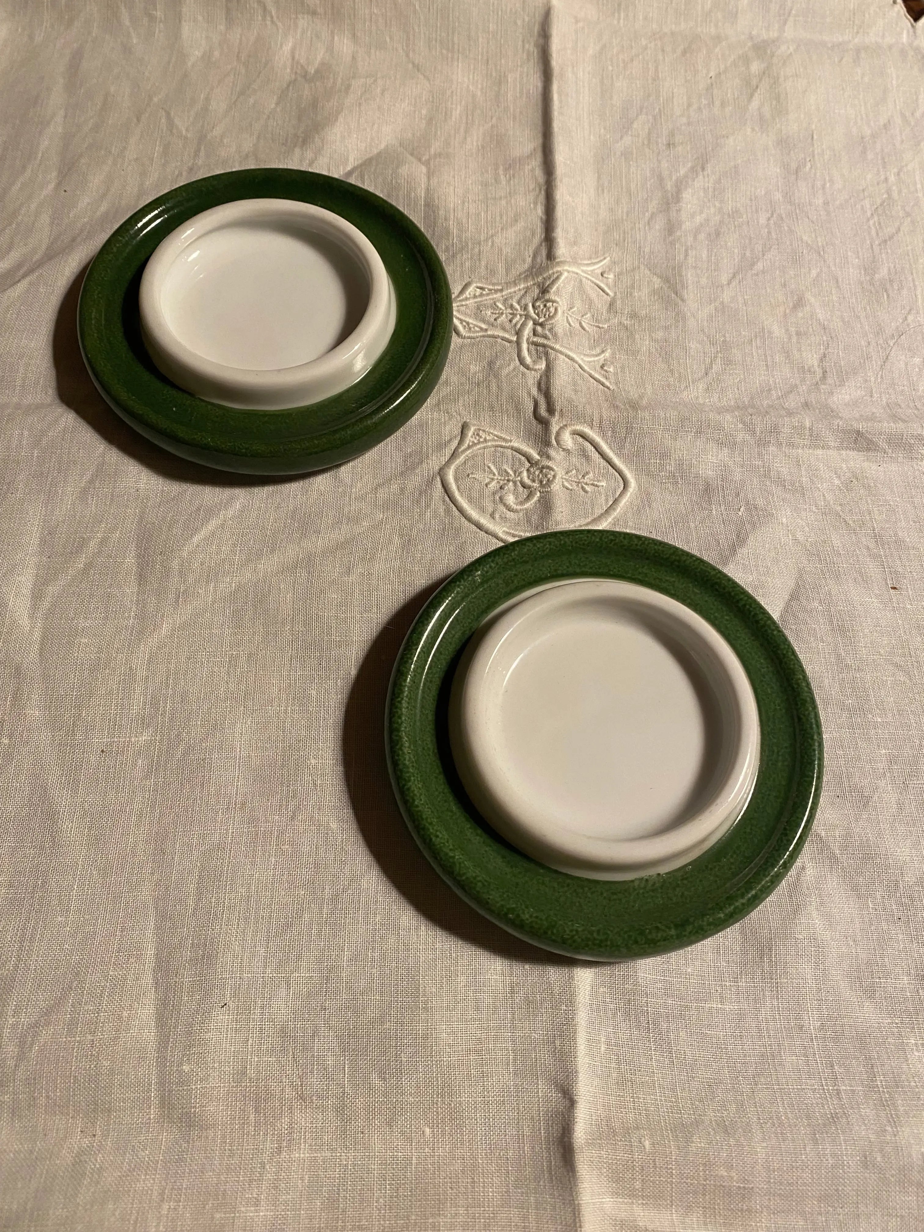 Bougeoirs ancien Villeroy & Bosch en céramique émaillée d'époque art déco signés. Antiquités de France