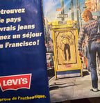 Affiche publicitaire Levi's signée Claude Trouche – Vintage années 80, rare-{{shop name}}