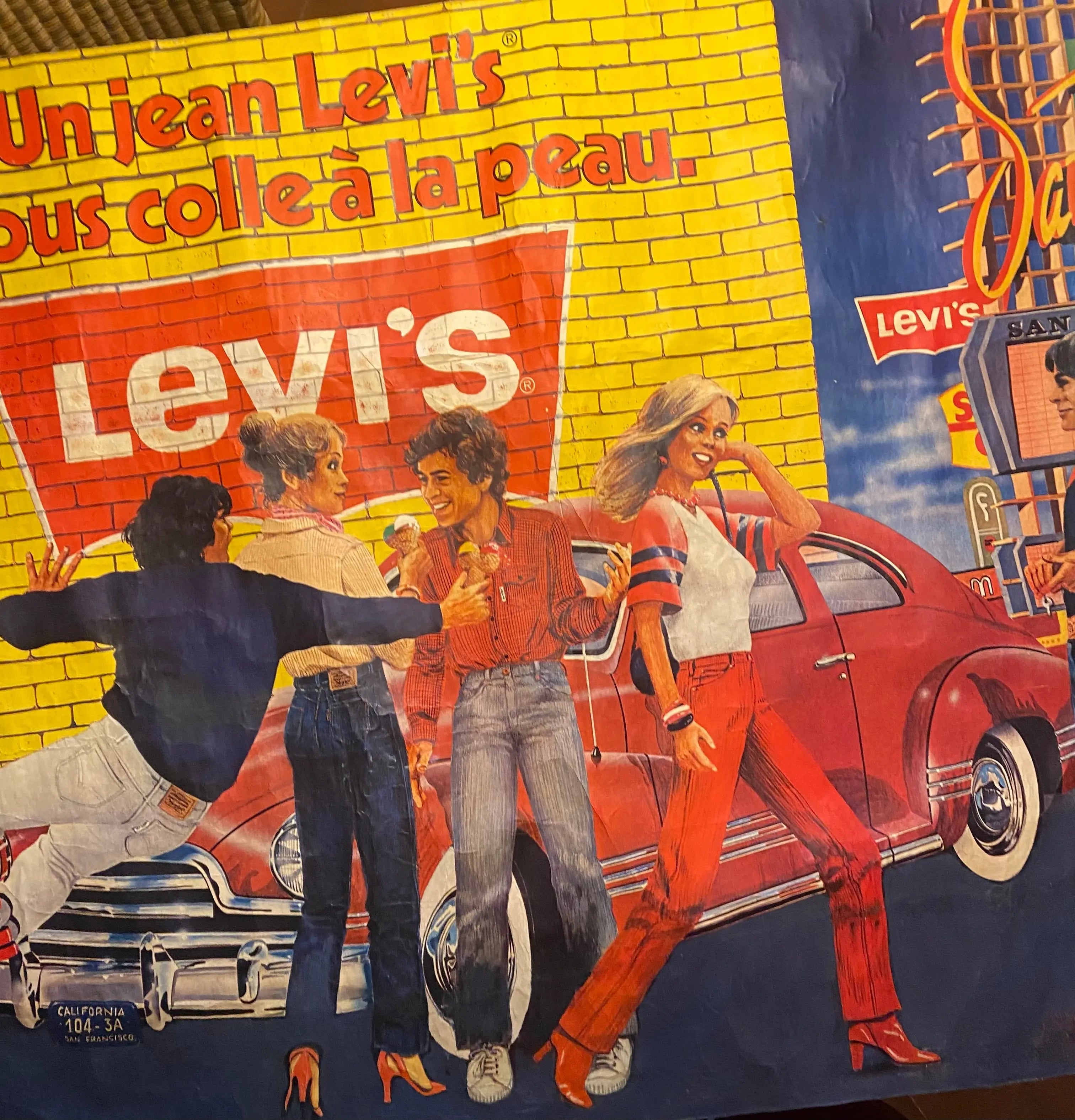 Affiche Lévis vintage – publicitaire signée Fonferrier, 156x116 cm, années 70/80-{{shop name}}
