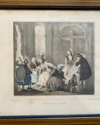 Gravure Originale Polychrome XIXe "Qu'en dit l'Abbé" Encadrée Numérotée 5 Paris-{{shop name}}
