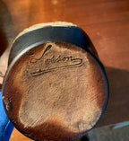 Vieux pichet en céramique du début XXe, Grès à Décor d'un tonneau, Signé LOSSON Antiquités de France