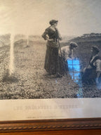 Lithographie XIXe G. Dubois Menant "Les Brûleuses d'Herbes" Encadrée-{{shop name}}