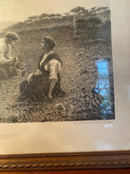 Lithographie XIXe G. Dubois Menant "Les Brûleuses d'Herbes" Encadrée-{{shop name}}