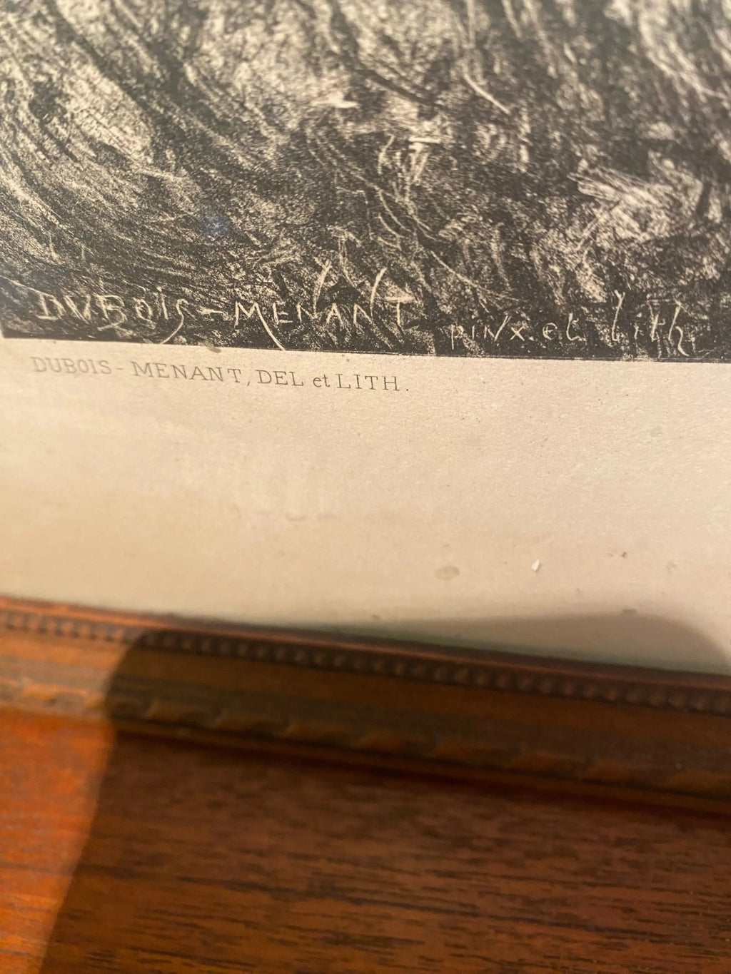 Lithographie XIXe G. Dubois Menant "Les Brûleuses d'Herbes" Encadrée-{{shop name}}