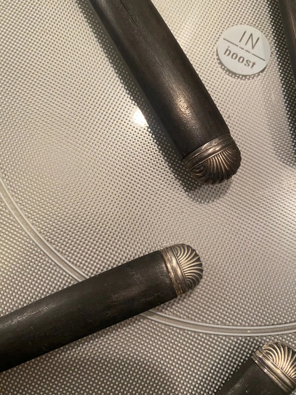 Couteaux de table ancien, bois d'ébène, époque Napoléon III, 6 grands ,6 petits. Antiquités de France