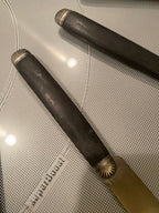 Couteaux de table ancien, bois d'ébène, époque Napoléon III, 6 grands ,6 petits. Antiquités de France