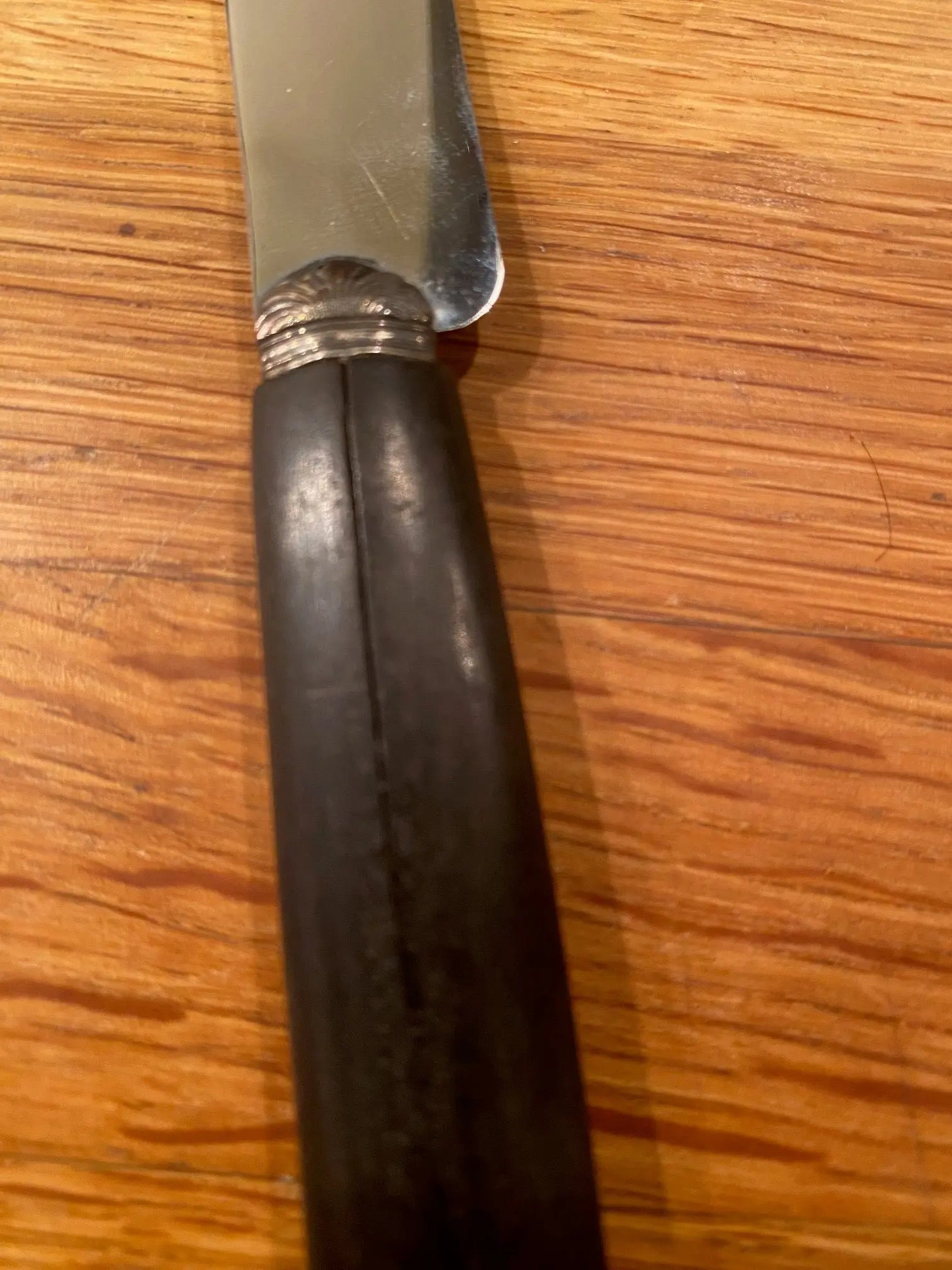 Couteaux de table ancien, bois d'ébène, époque Napoléon III, 6 grands ,6 petits. Antiquités de France