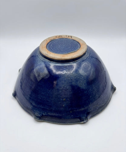 Coupe Céramique signé Baptendier & Molinard - Émaux Cristallins Bleu Nuit - 1950