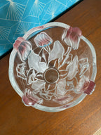 Vase Art Déco – décor tulipes parmes opalescentes, splendide, 25 cm H, excellent-{{shop name}}