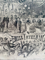 Vieux journaux, parution ancienne, encadrée , sous verre, Biarritz, par Catelain. Antiquités de France