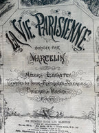 Journal ancien, parution encadrée et sous verre, La Vie Parisienne à la belle époque. Antiquités de France