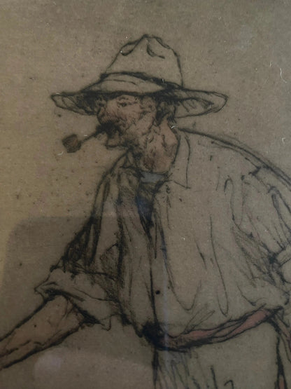 Lithographie Armand Coussens L’Âne et Son Meneur 4/100 24x28 cm Encadrée-{{shop name}}