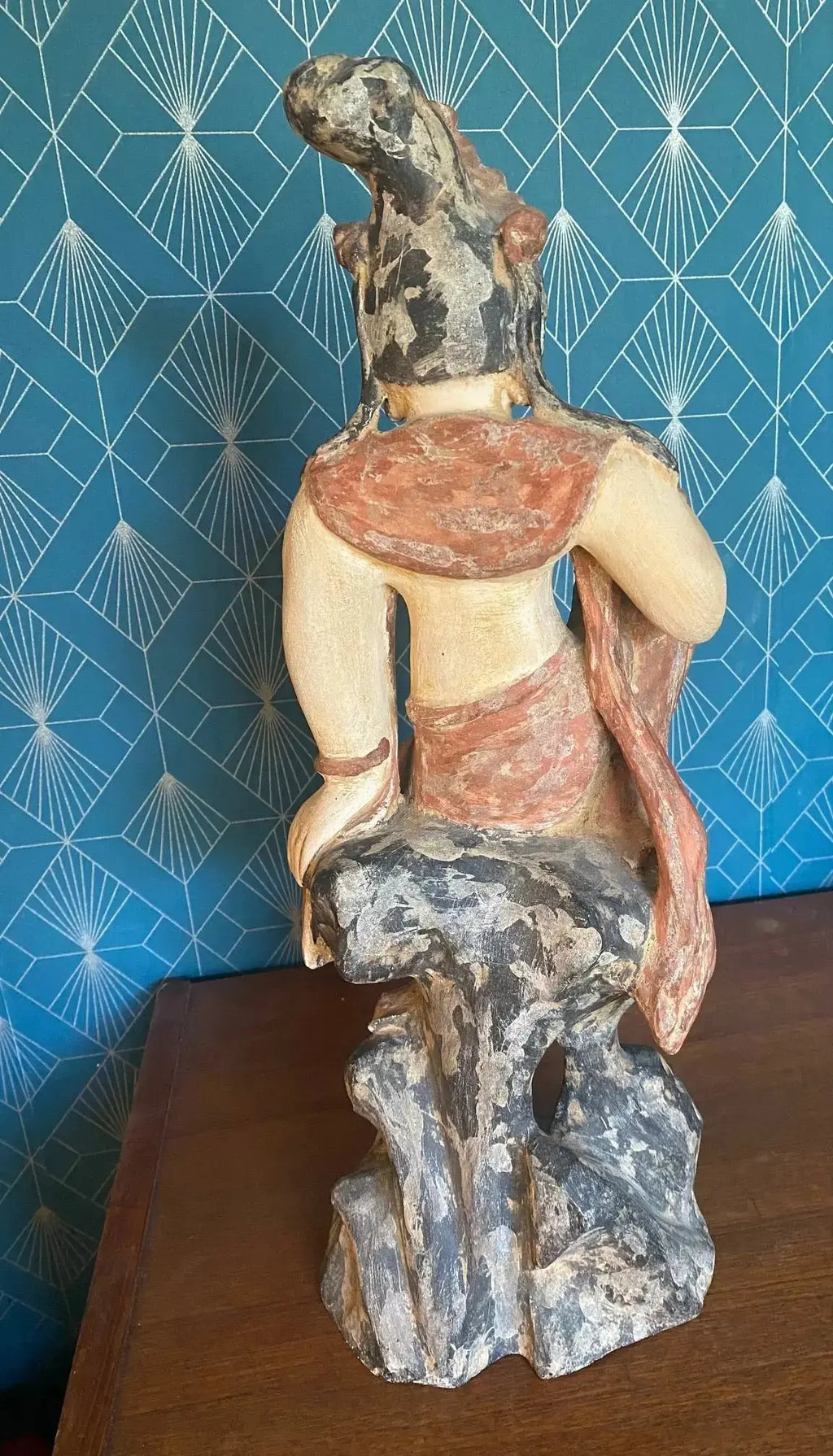 Statue chinoise ancienne Guanyin, dynastie Song ( 960-1279) terre cuite. Antiquités de France