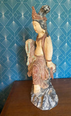 Statue chinoise ancienne Guanyin, dynastie Song ( 960-1279) terre cuite. Antiquités de France