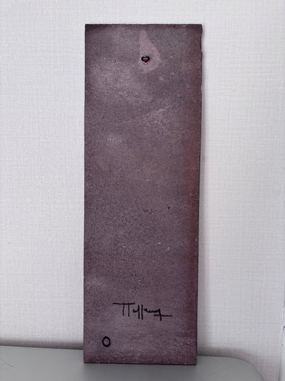Plaque Émaillée signée Jean JAFFEUX. Volvic Mozac Céramique de lave des Années 60 Mid Century