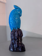 Perroquet Céramique Turquoise Style Kangxi Chinois Statuette Oiseau 30cm
