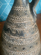 Petit pichet années 1900 – décor frises d’antilopes, conique, 24 cm H, superbe-{{shop name}}