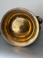 Ancien Ensemble Art Nouveau Émail Cloisonné Laiton IRIS Seau Vase Boite Couverte