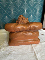 Terre Cuite signée Delicado L'Eveil. Sculpture Ancienne Statuette Enfant époque Art Nouveau