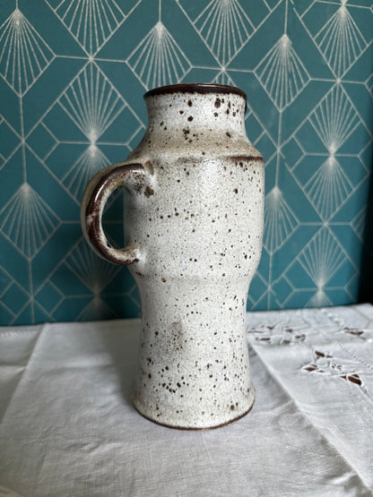 Michel Anasse Pichet Céramique Vallauris Vintage 1960 Grès Grand Vase Signé 20cm