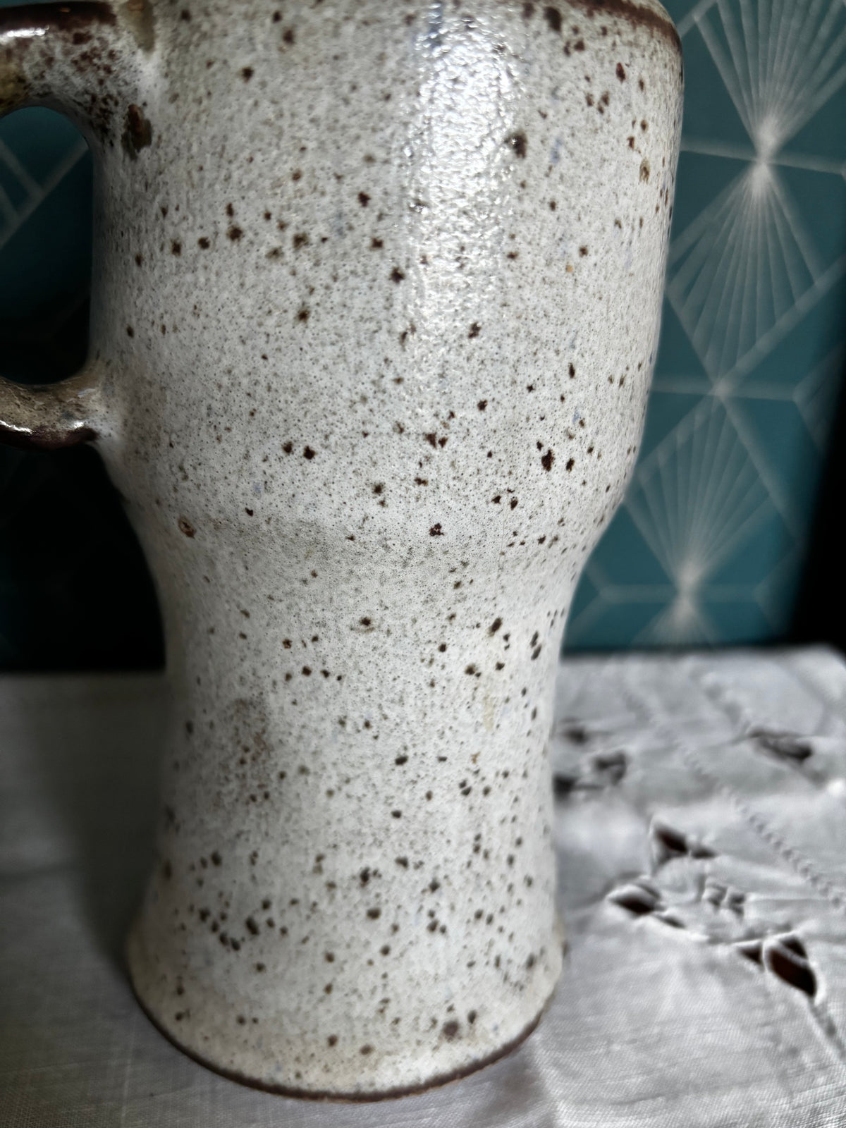 Michel Anasse Pichet Céramique Vallauris Vintage 1960 Grès Grand Vase Signé 20cm