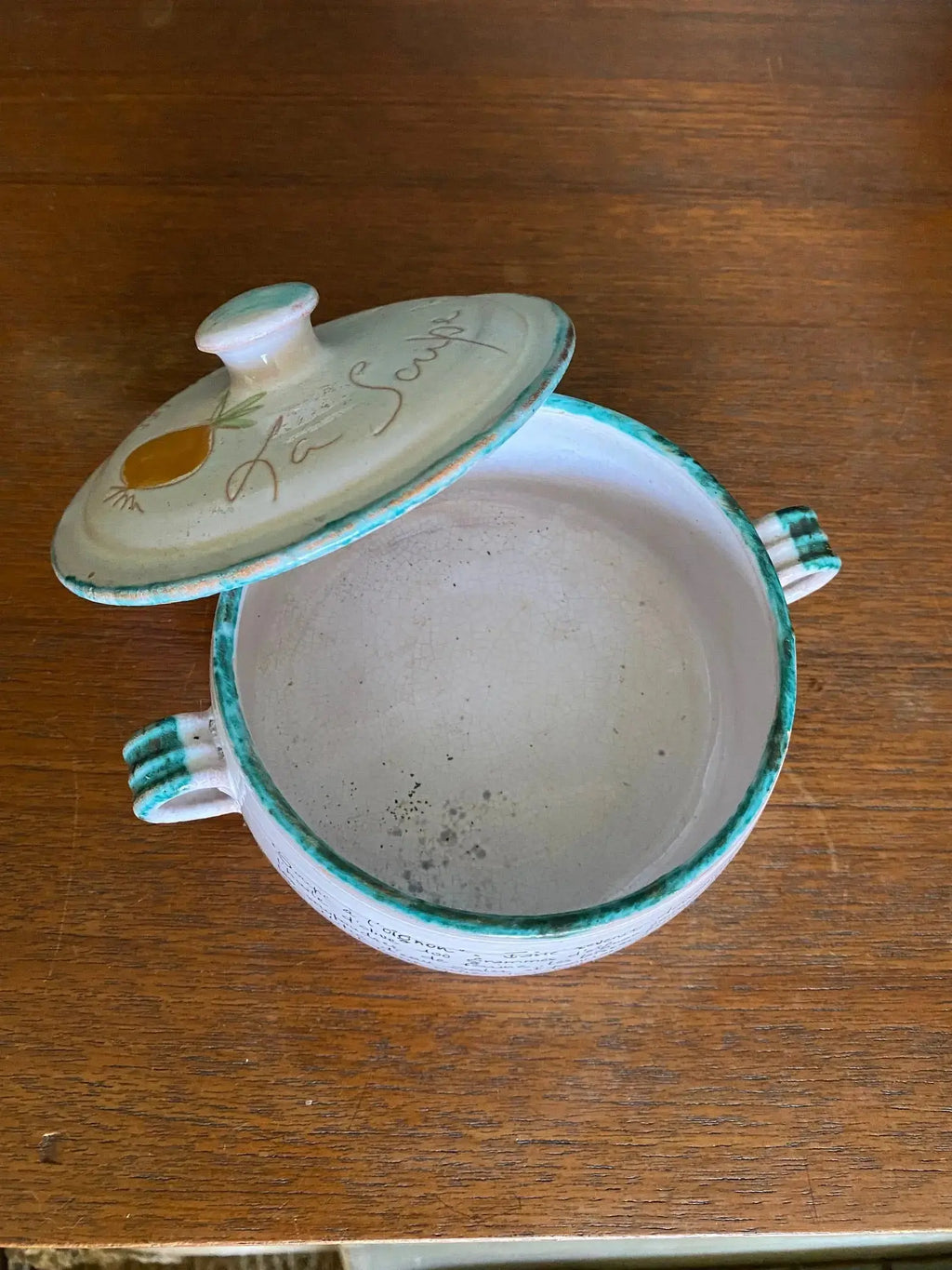 Poêlons Vallauris années 70 – soupe au fromage et soupe à l’oignon, signés, rare-{{shop name}}