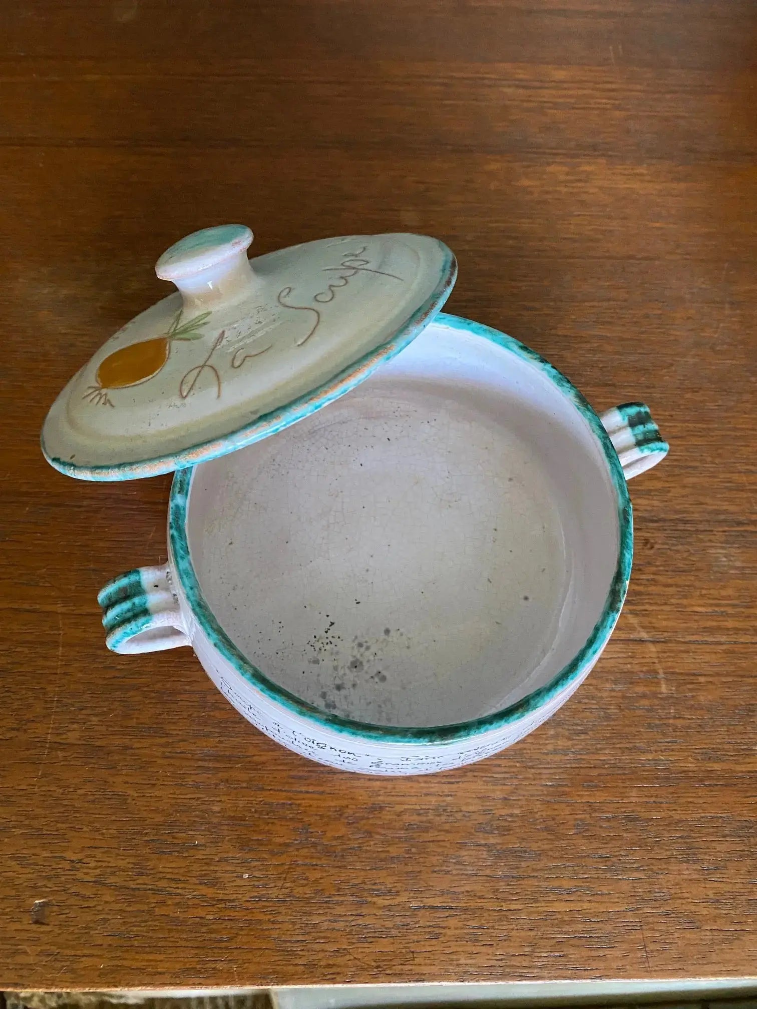 Poêlons Vallauris années 70 – soupe au fromage et soupe à l’oignon, signés, rare-{{shop name}}