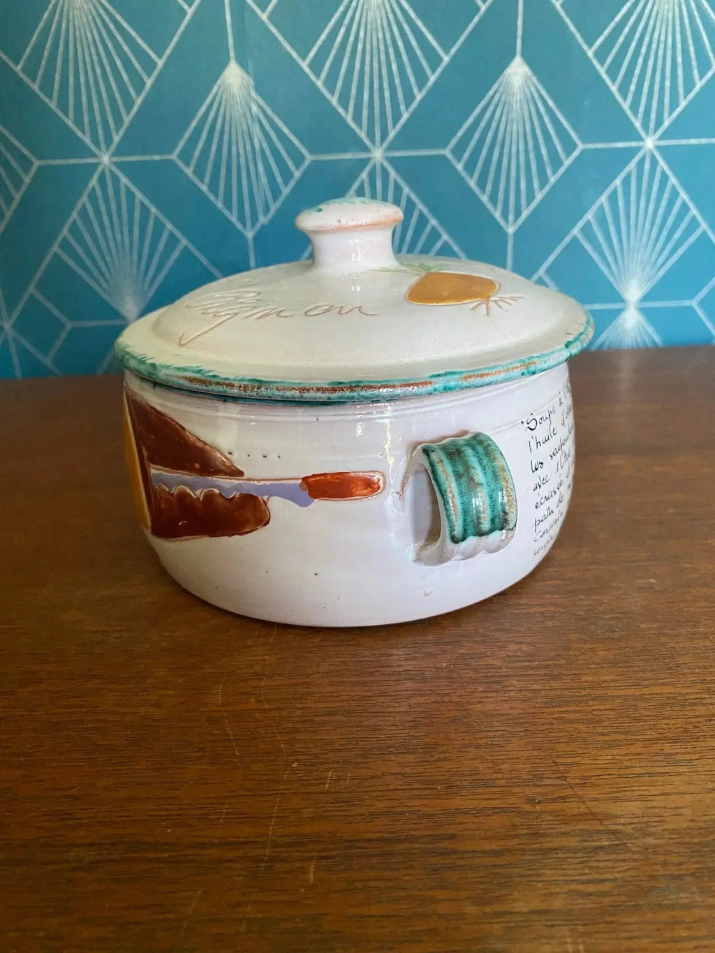 Poêlons Vallauris années 70 – soupe au fromage et soupe à l’oignon, signés, rare-{{shop name}}