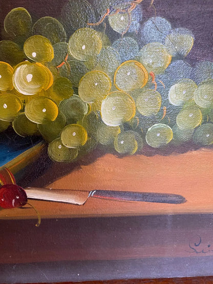 Huile sur toile signée, nature morte, encadrée de l'école Française du début XXème. Antiquités de France