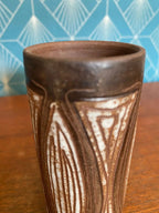 Vase signé Alexandre Kostanda, céramique de Vallauris, années 60, vase rouleau. Antiquités de France