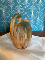 Pichet art déco signé Méténier Grès Flammé, Céramique Émaillée, Décor Marmoréen-{{shop name}}
