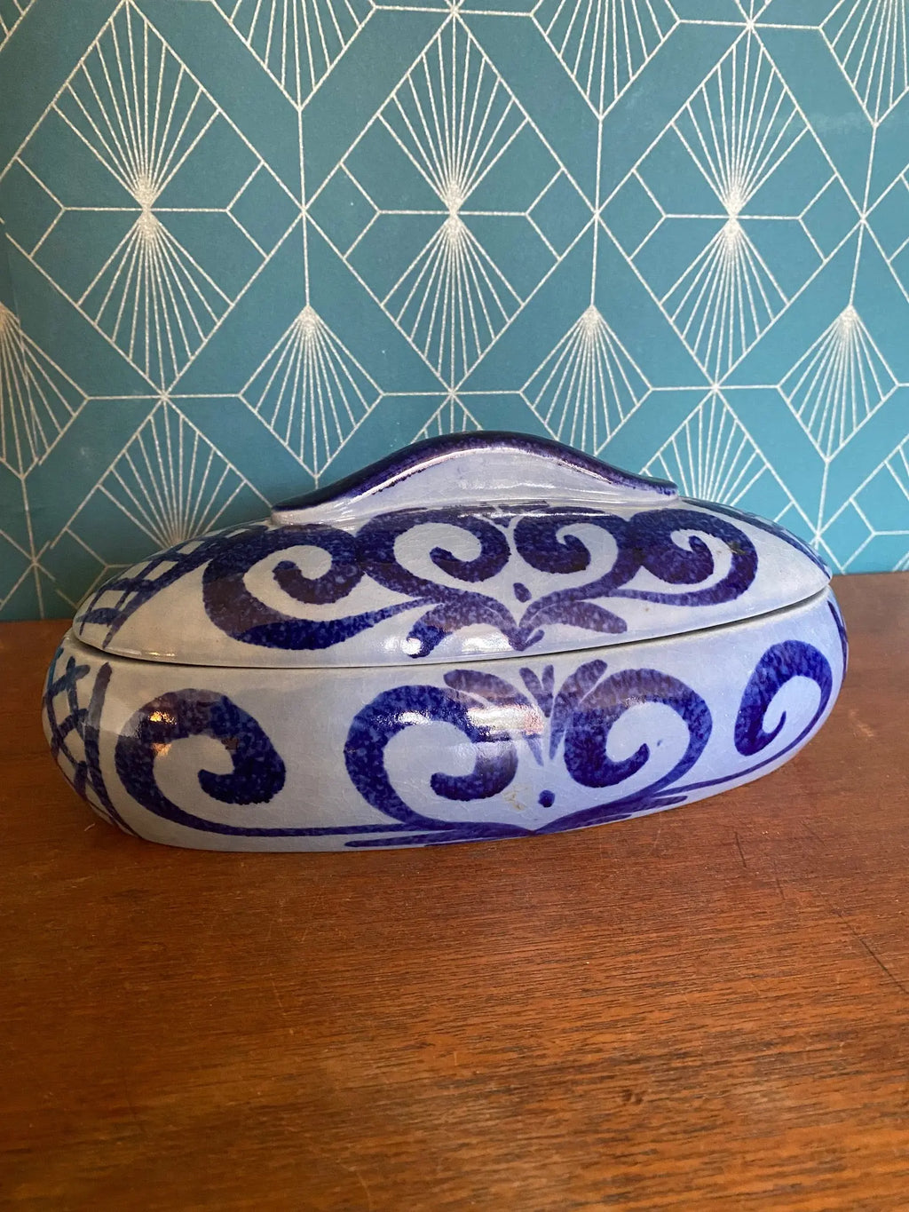 Pot à couvert en Céramique Vintage, milieu XXème. Plat à terrine ancienne, Peter Muller Antiquités de France