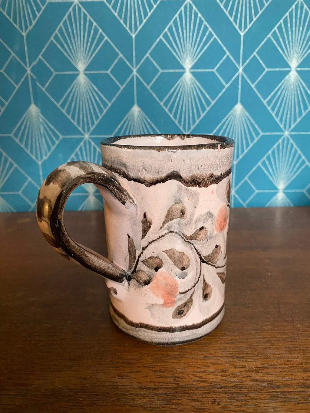 Mug vintage en céramique, signé Porches, années 70/80, fait main, rare. Antiquités de France