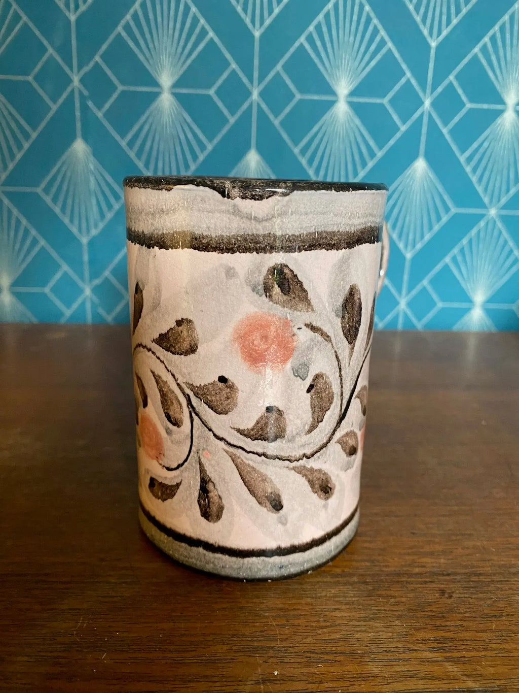 Mug vintage en céramique, signé Porches, années 70/80, fait main, rare. Antiquités de France