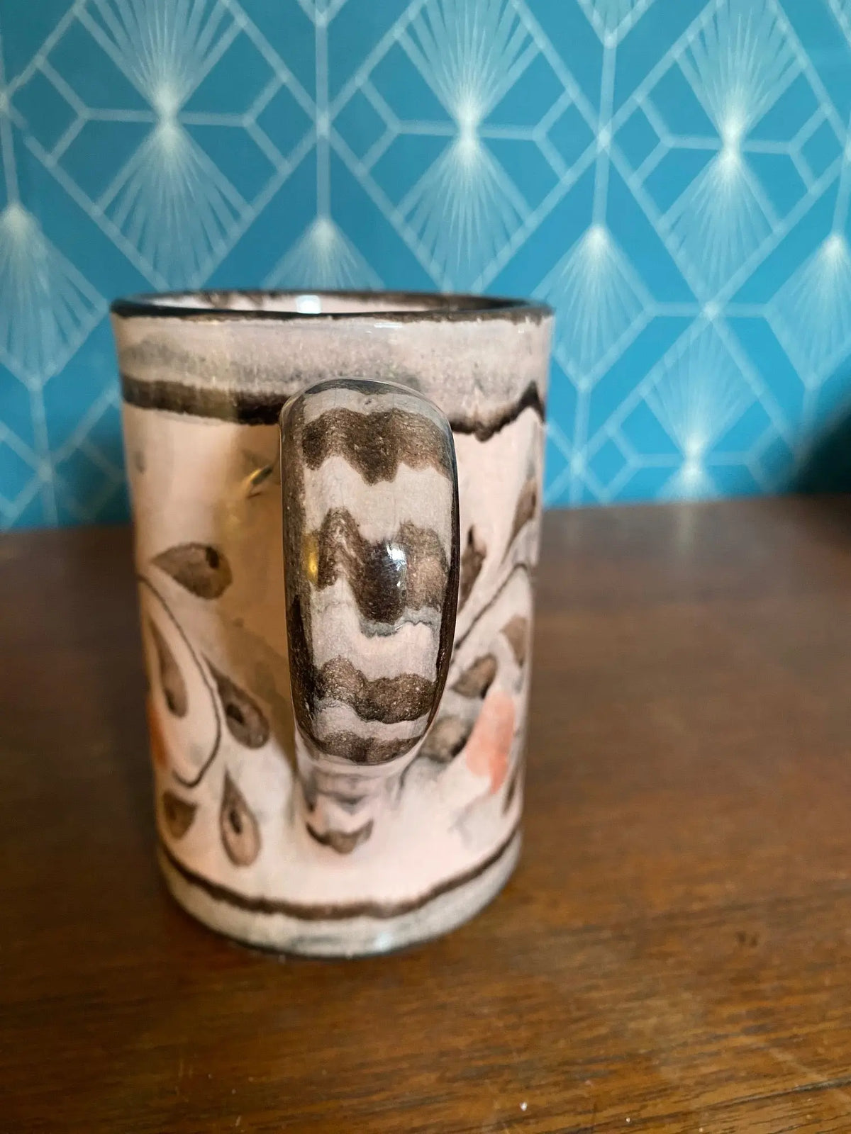 Mug vintage en céramique, signé Porches, années 70/80, fait main, rare. Antiquités de France