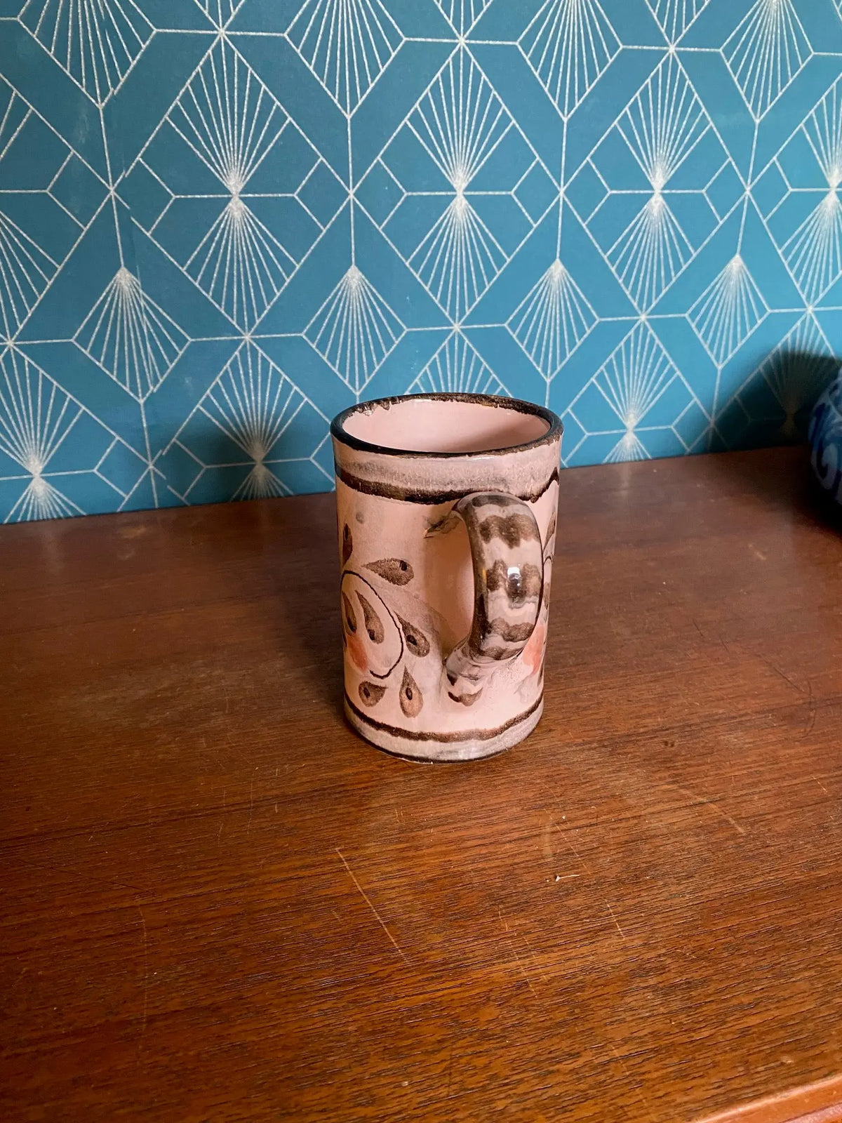 Mug vintage en céramique, signé Porches, années 70/80, fait main, rare. Antiquités de France