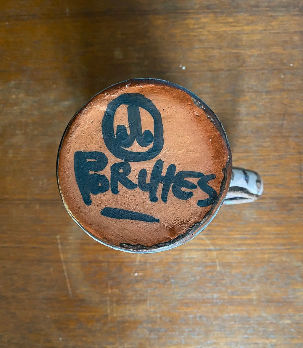 Mug vintage en céramique, signé Porches, années 70/80, fait main, rare. Antiquités de France