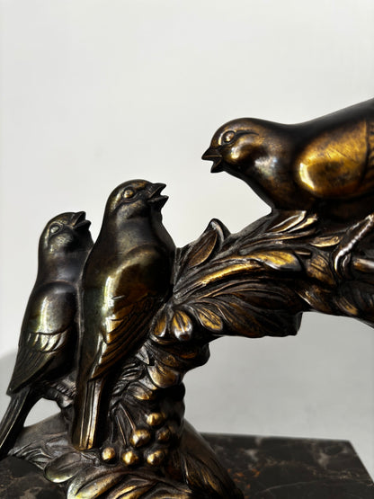 Serre-Livres art déco signé Maurice Frécourt - Éditeur Gallot , régule à patine bronze.