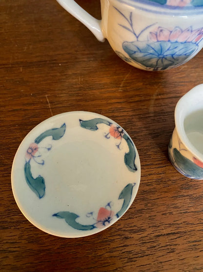 Porcelaine Chinoise, théière, Tasse et Sous-tasse en Porcelaine blanche d'Asie. Antiquités de France
