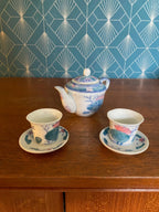 Porcelaine Chinoise, théière, Tasse et Sous-tasse en Porcelaine blanche d'Asie. Antiquités de France