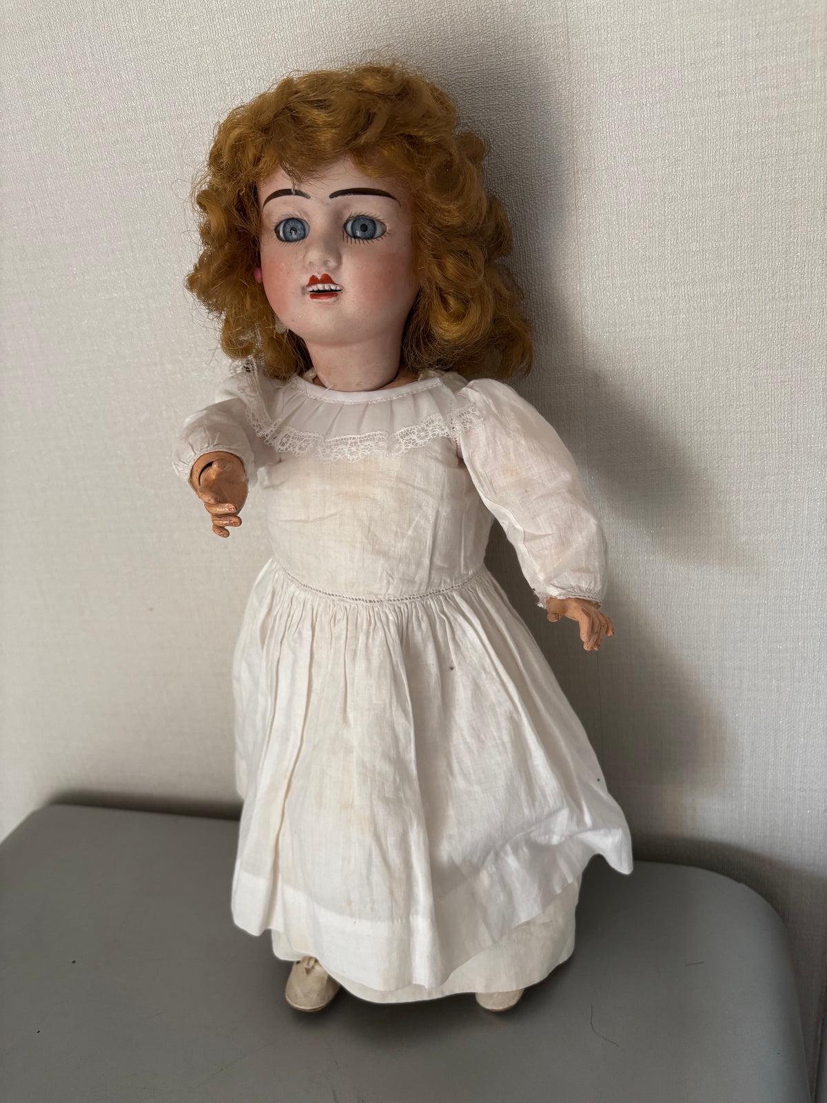 Poupée Ancienne en Porcelaine Jules Verlingue 45 cm (c. 1915-1920) – "La Petite Française" Taille 6