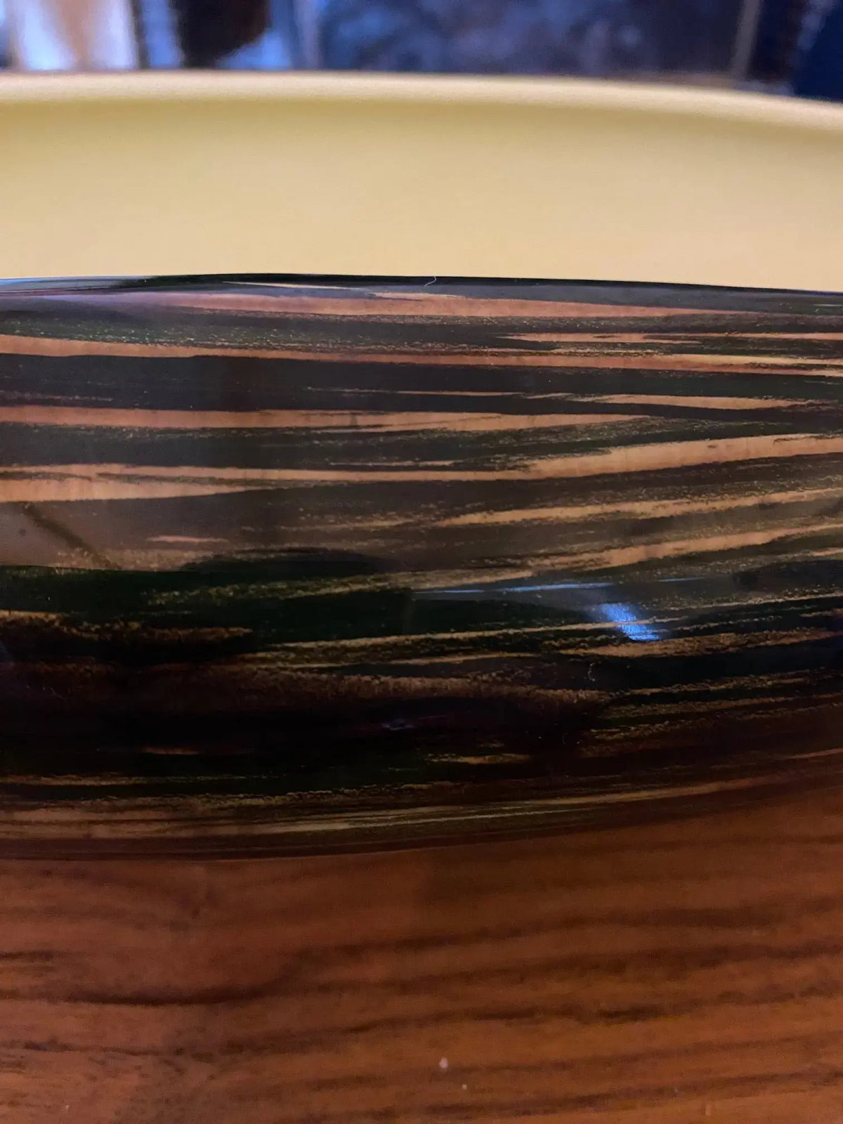 Grande coupe vintage St Clément, centre de table, forme Pirogue 51 cm, 1950/1960 Antiquités de France
