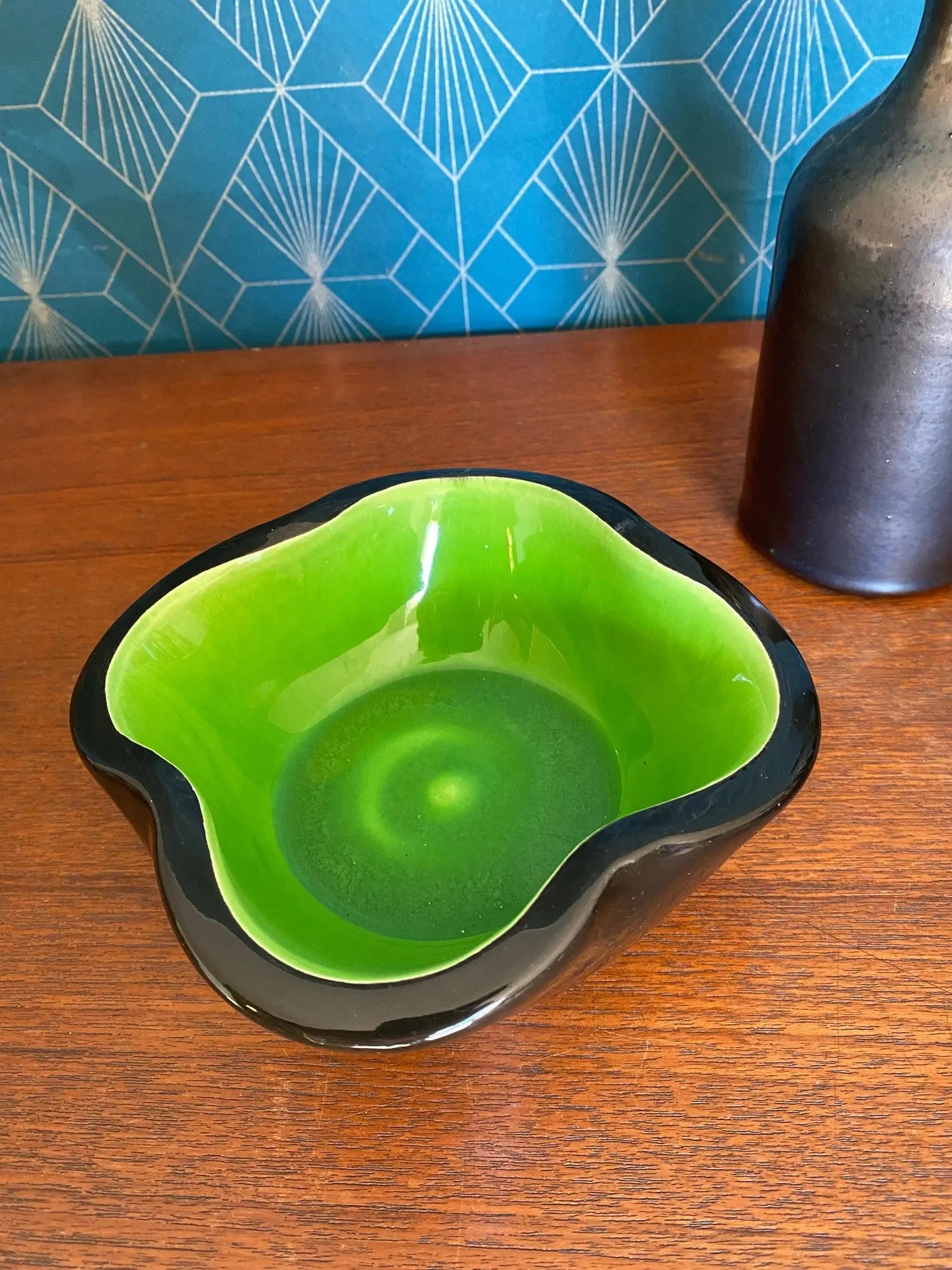 Ensemble 3 pièces céramique – coupe Keramos Sèvres signée, vase et vide-poche, r-{{shop name}}